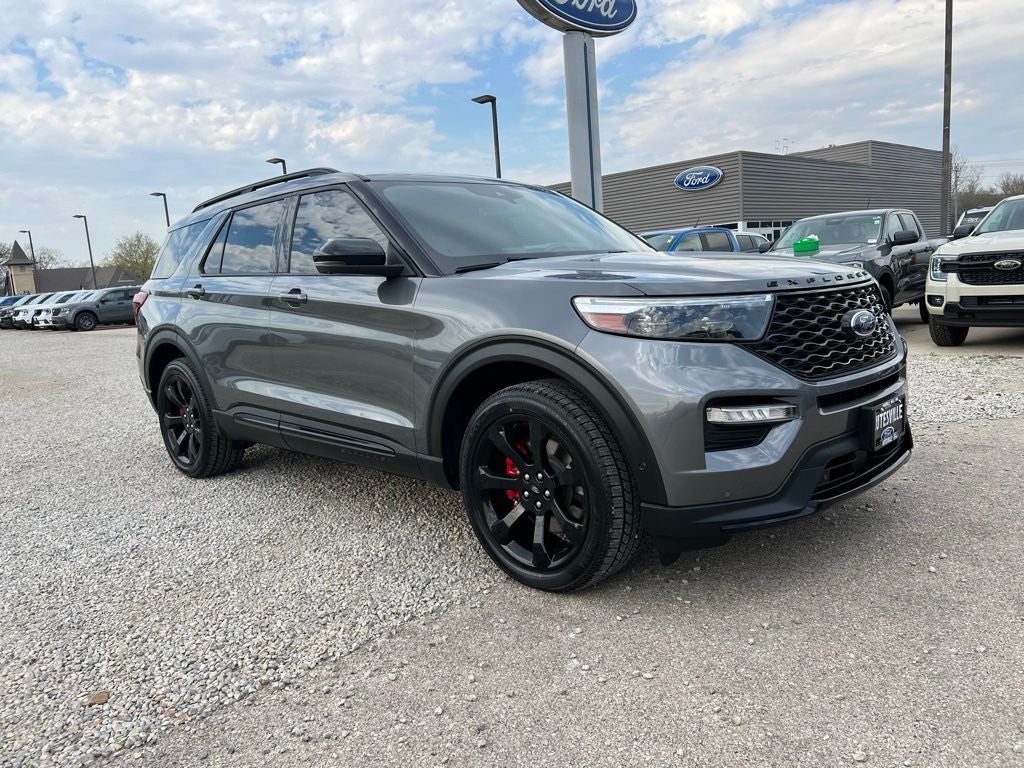 2022 Ford Explorer ST in Gray Metallic — front three-quarter view