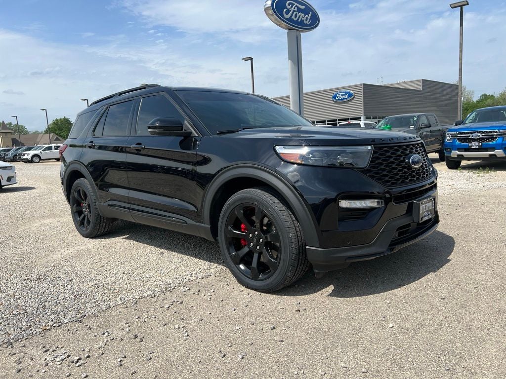 2023 Ford Explorer ST in Black Metallic — front three-quarter view
