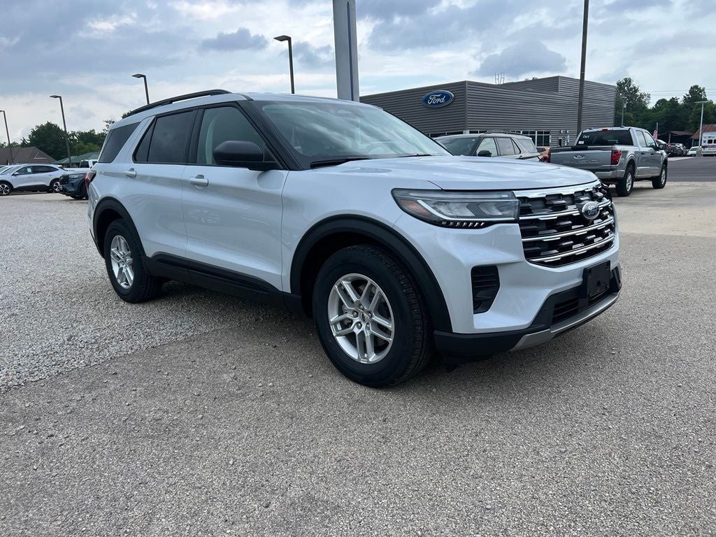 2026 Ford Explorer Active in Space White Metallic — front three-quarter view