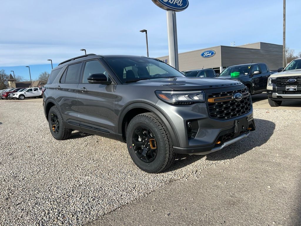 2026 Ford Explorer Tremor in Carbonized Gray Metallic — front three-quarter view