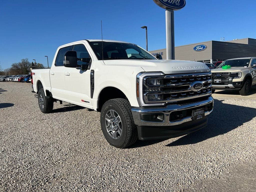 2026 Ford F-250 Lariat in Star White Metallic Tri-Coat — front three-quarter view