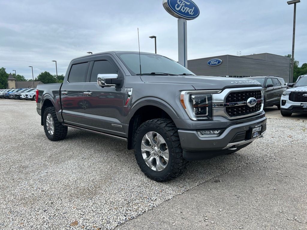 2022 Ford F-150 Platinum in Carbonized Gray Metallic — front three-quarter view