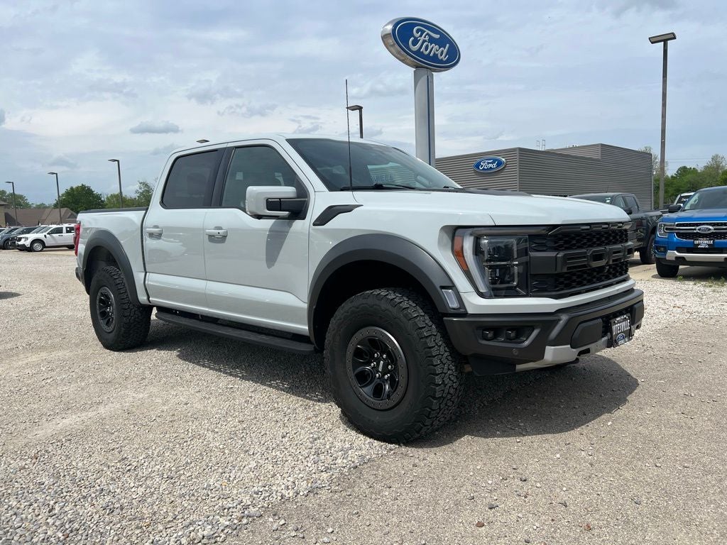 2023 Ford F-150 Raptor in Avalanche — front three-quarter view