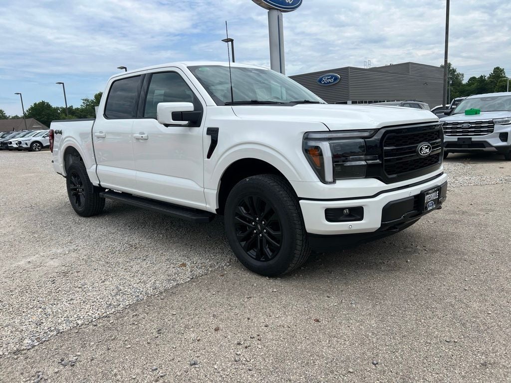 2026 Ford F-150 Lariat in Star White Metallic Tri-Coat — front three-quarter view